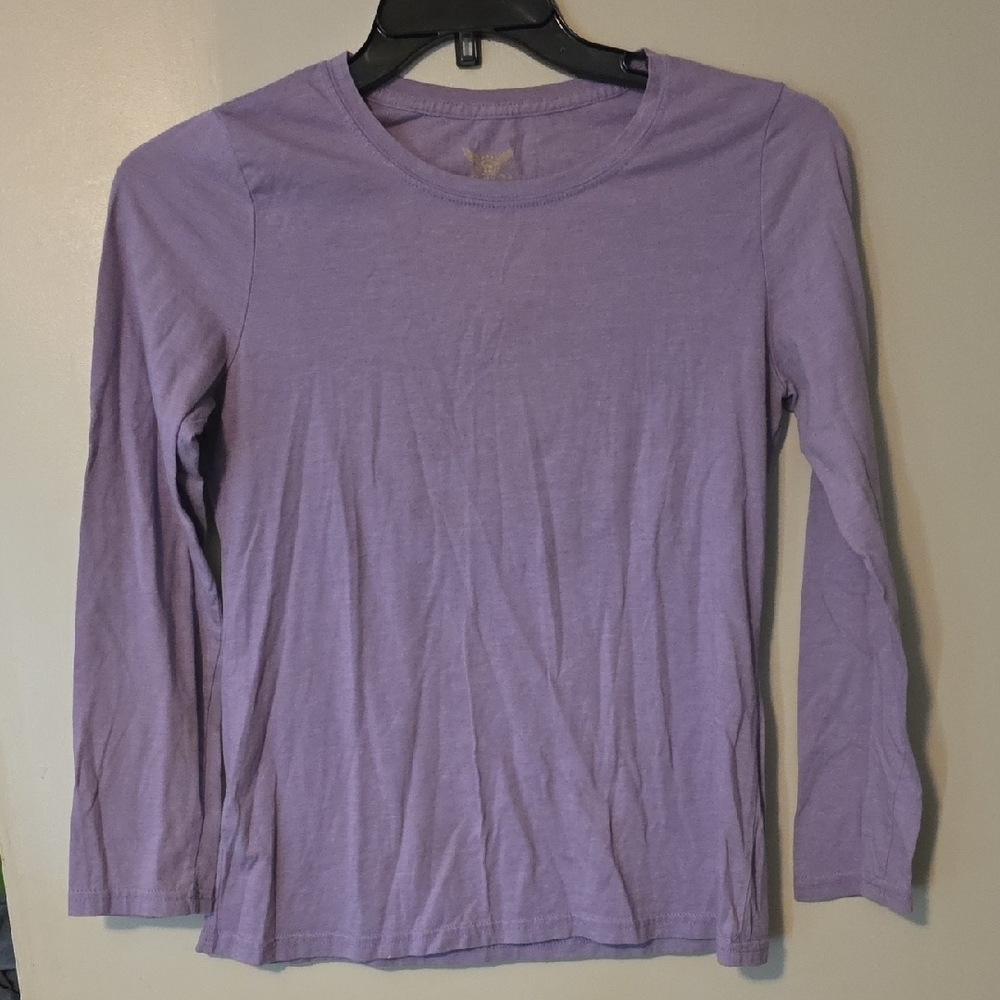 Faded Glory Purple Crewneck Long-Sleeve Tee